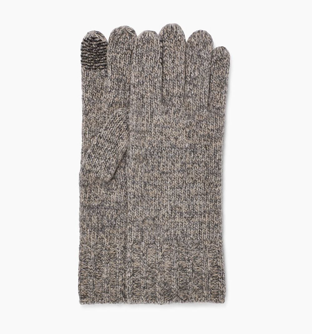 Ugg Glove Womens - Ugg Pippa Rib Knit Grey - 524JVBZKL